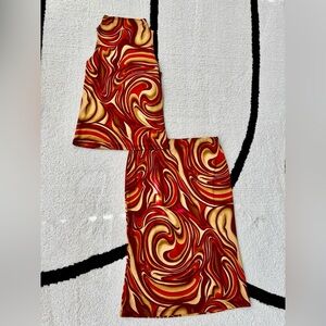 2-pc Skirt Set with Abstract Print Design